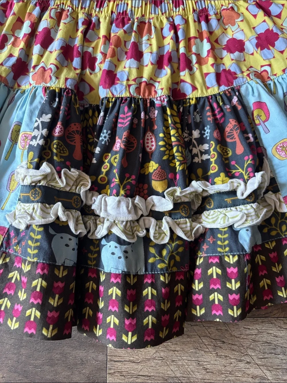 Matilda Jane Vintage Character Counts Colorful Ruffle Skirt size 4
